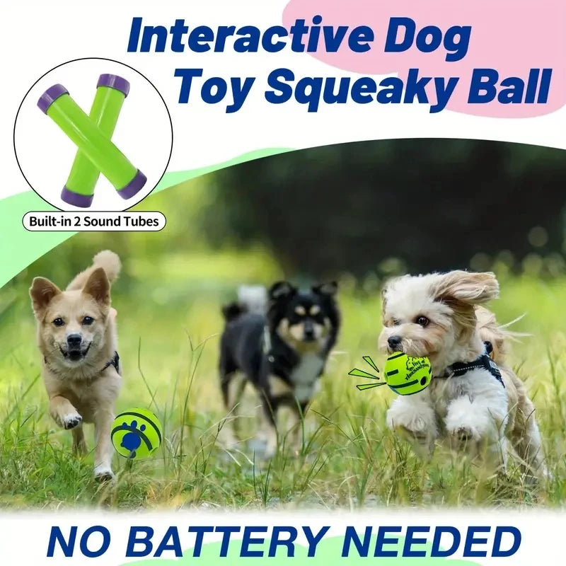 Lustiger interaktiver Quietschball - Bälle für Hunde-IQ-Training, interaktives Haustierspielzeug, stimulierendes Spiel, mentale Stimulation und Bewegung