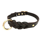 Soft Real Leather Dog Collar Adjustable Genuine Leather Braided Dog Collar for Big Dogs French Bulldog Pit-bull Pet Accessories