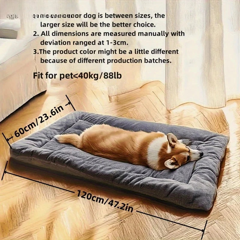 Böyük Plush İt Yatağı Divan Qalınlaşdırılmış Super Yumşaq Polyester Ev Heyvanı Döyşəyi Kiçik Orta Böyük İt Yatağı Üçün İt Qəfəsi Döyşəyi