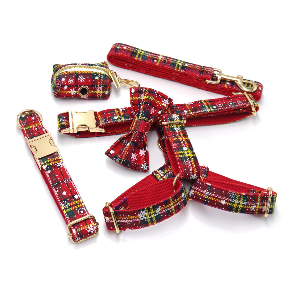 Hundehalsband Weihnachten Luxus 5-teiliges Geschenkset für Haustiere Personalisiertes Hundegeschirr Halsband Leine Kotbeutel Individuelle Mini-Größe Katzenhalsband