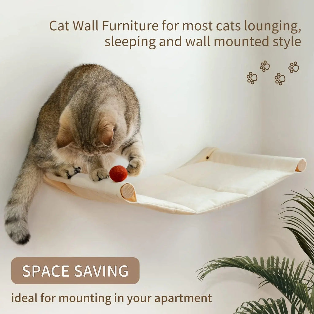Katzen-Hängemattenbett zur Wandmontage, kletternd, für Katzen, Kätzchen, Bett, Möbel, stabiles Regal, Sitzstangen, Katzenhaus zum Schlafen, Spielen, Zubehör