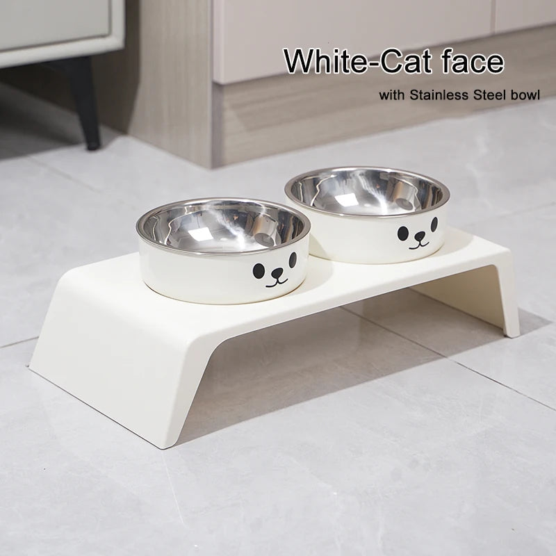 Erhöhte Hundenäpfe Futterstation mit Doppelten Edelstahl-Futter- und Wassernäpfen für Kleine Mittlere Große Hunde Katzen