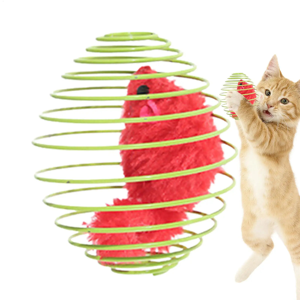 Cat Spiral Toy Interactive Fun Colorful Stretchable Spring Indoor Cat Toys for Home Outdoor Play Training Exercise Mental