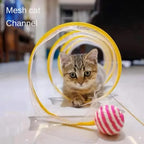 Folded Cat Tunnel S Type Cats Tunnel Spring Toy Mouse Tunnel With Balls And Crinkle Cat Outdoor Cat Toys For Kitten Interactive