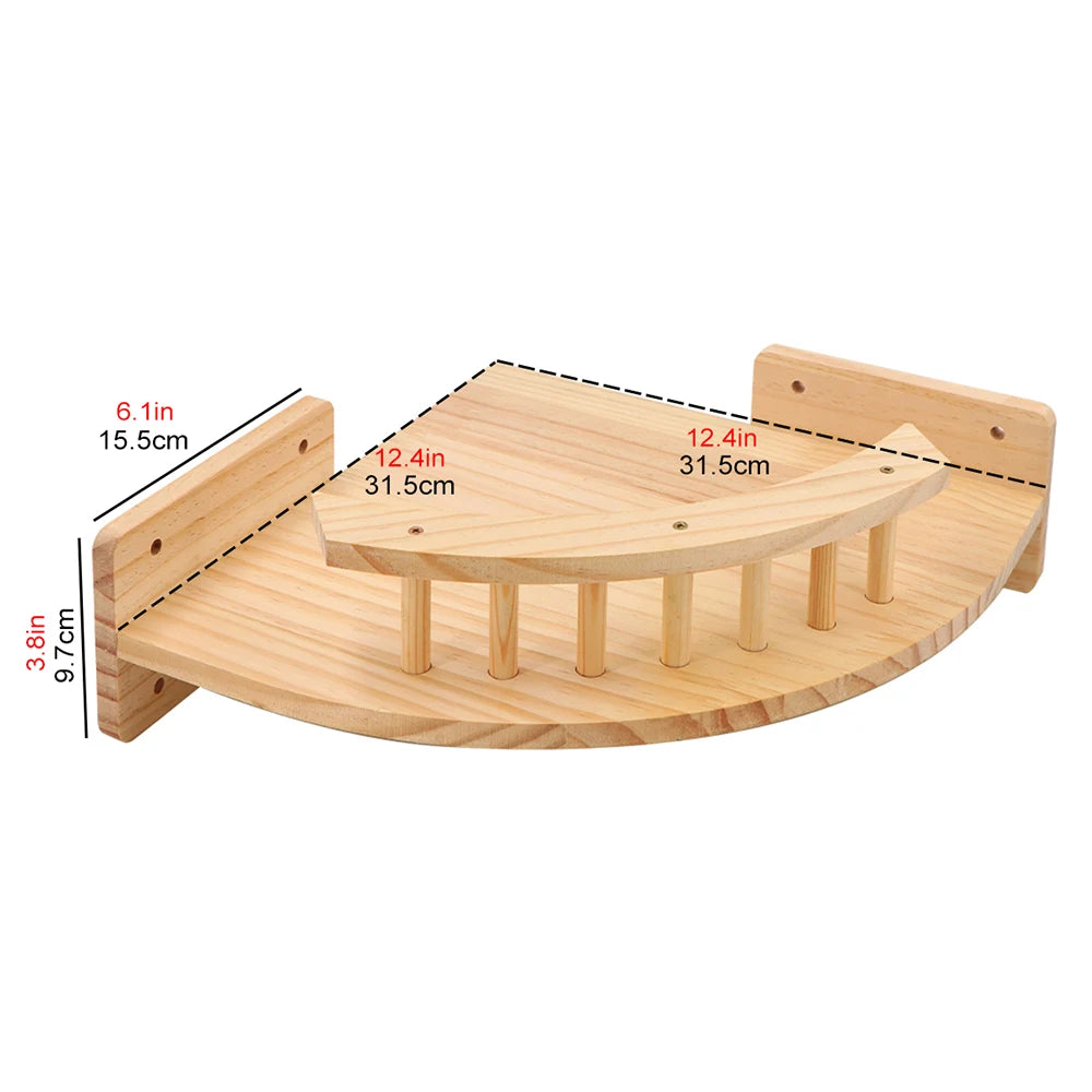 Wandmontiertes Katzenklettergerüst 50cm Katzenkletterleiter Hängematte Aktivität Sisal Katzenkratzbaum Katzenpedal Indoor Katzenhaus