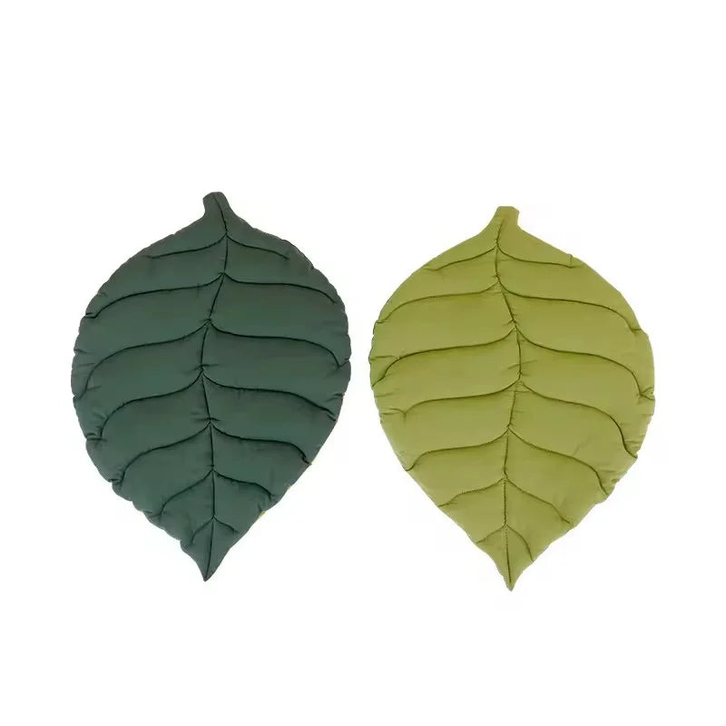 Cat Bed Mats Soft Cotton Leaf Shaped Kitten Cat Puppy Dog Bed Mat Sleep Blanket Home Pets Double Sided Pad Floor Rugs Washable