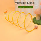 Folded Cat Tunnel S Type Cats Tunnel Spring Toy Mouse Tunnel With Balls And Crinkle Cat Outdoor Cat Toys For Kitten Interactive
