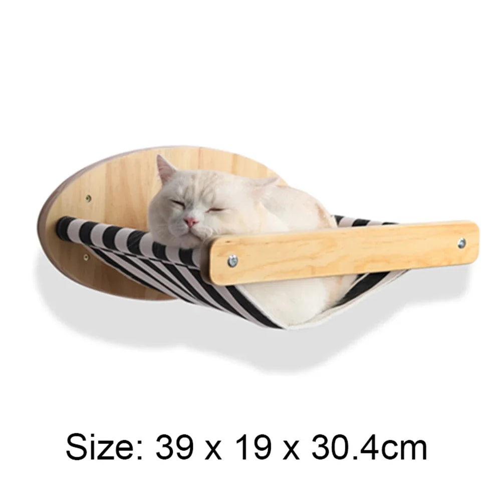 Wall-mounted Cat Climbing Frame 50cm Cat Climbing Ladder  Hammock  Activity Sisal Cat Grab Post Cat Pedal Indoor Cat House