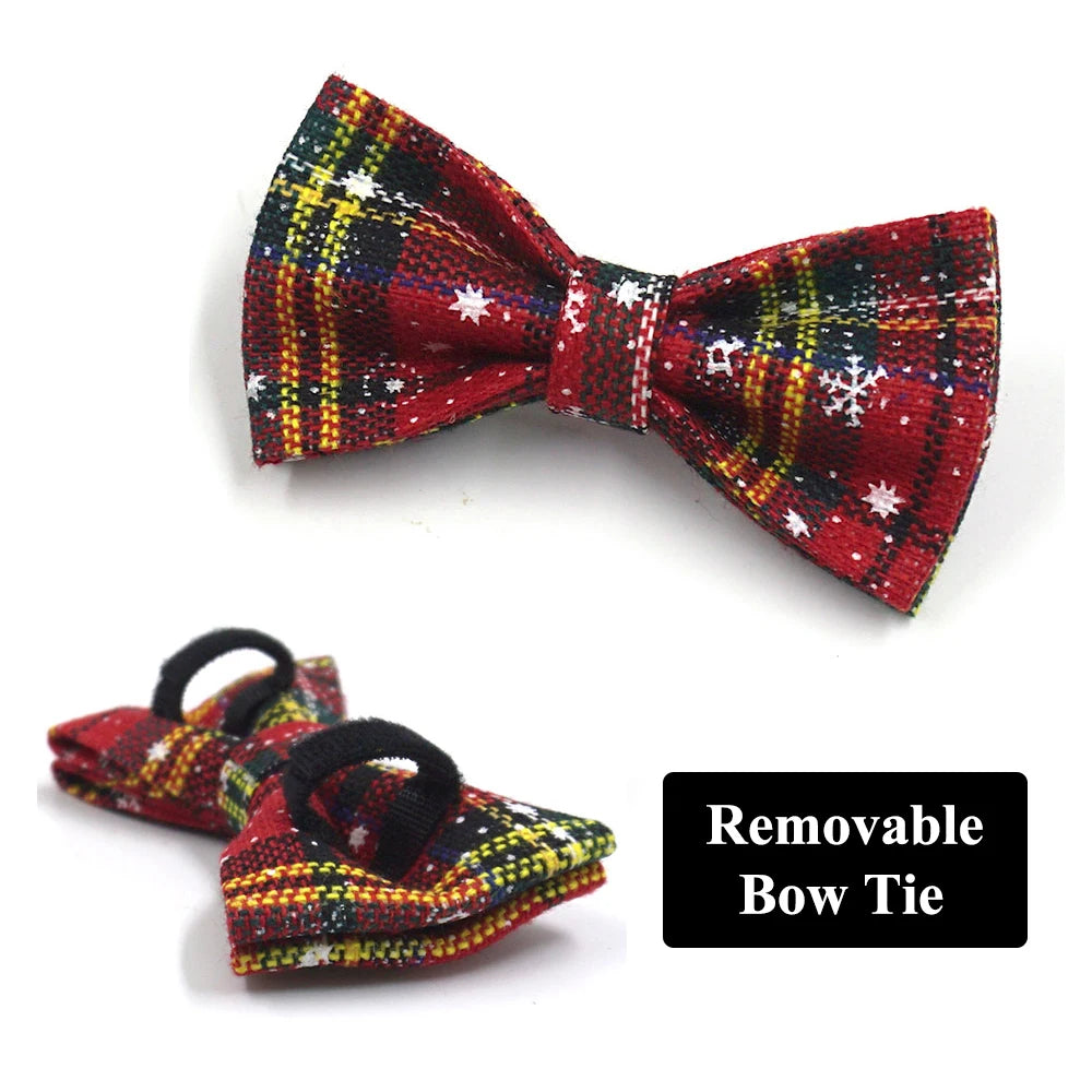 Dog Collar Christmas Luxury 5pcs Gift Set for Pets Personalized Dog Harness Bow Collar Lead Poop Bag Custom Mini Size Cat Collar