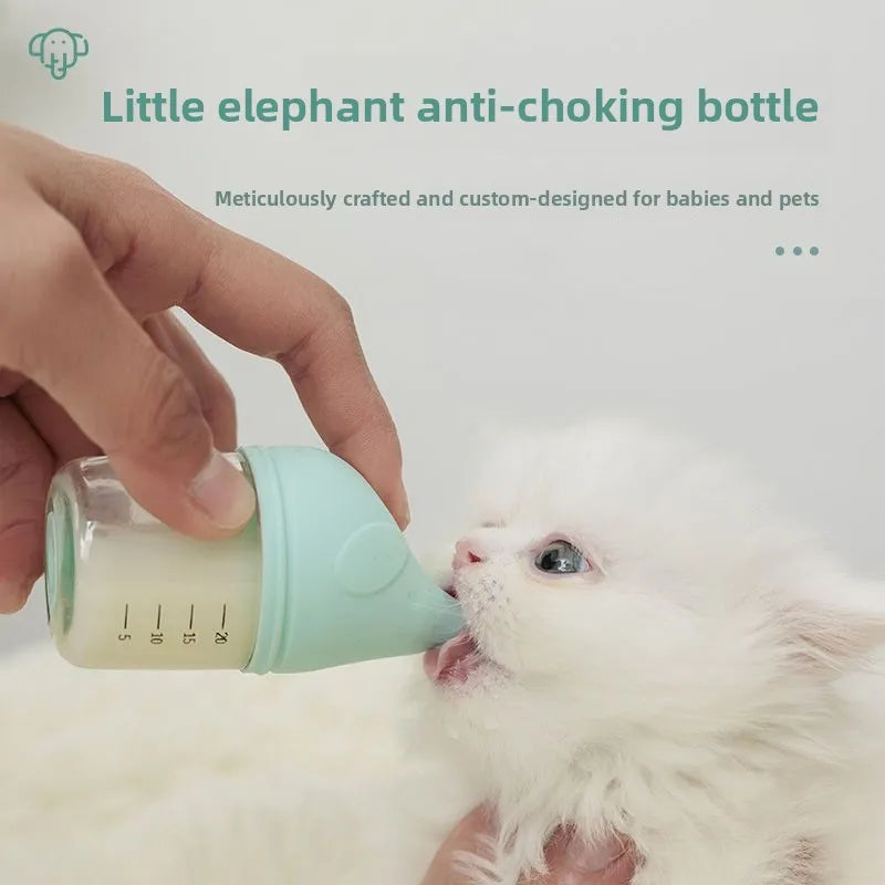 Cat feeding bottle, anti-choking, for kittens and newborn pets, cat and puppy feeding device, feeding nipple
