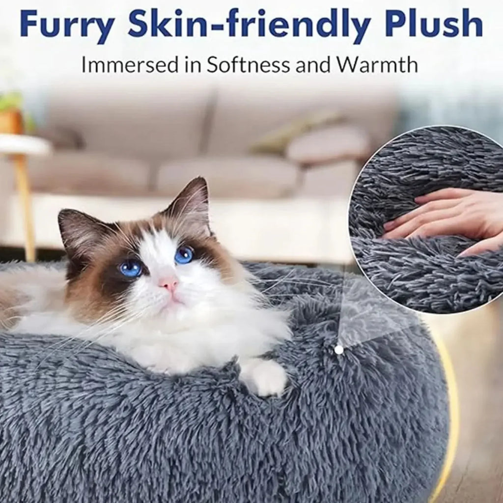 40–90 cm, 6 Größen, rundes Haustierbett für große Hunde, superweiches Katzenbett, Plüsch-Hundehütte für mittelgroße Hunde, Winter, warmes Schlafbett