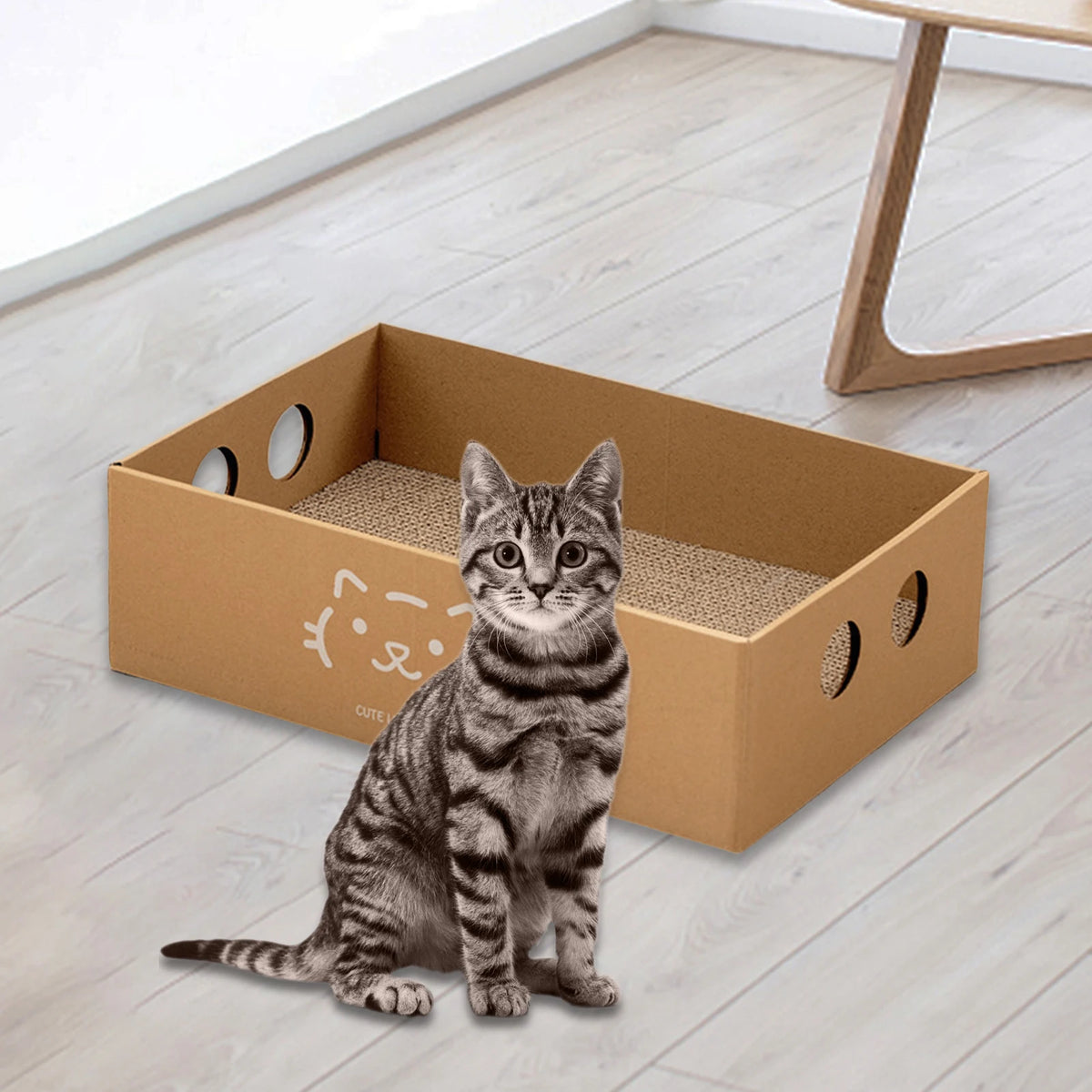 Cat Scratching Box Large Cat Cardboard House Corrugated Paper Cat Scratcher Pad Grinding Claw Furniture Protection Pet Supplies
