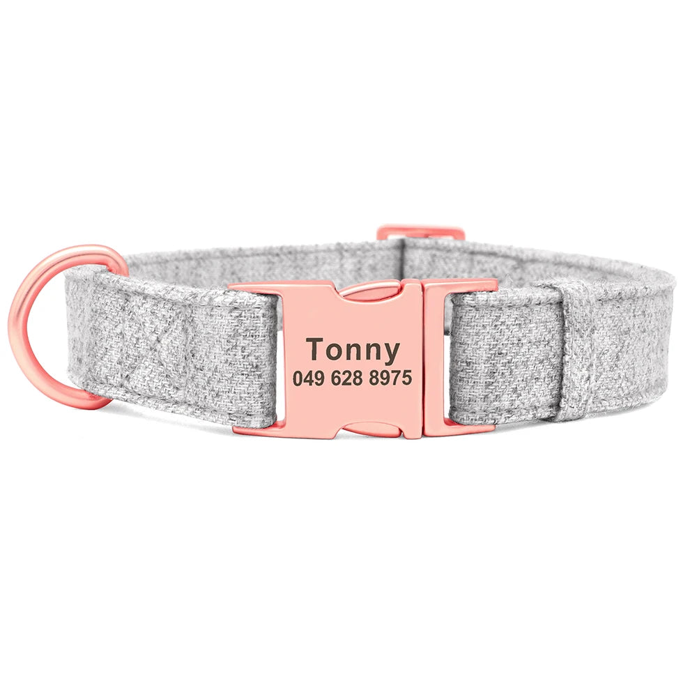 Personalized Dog Collar Custom Nylon Dog Collar Engraved Name ID Adjustable For Small Medium Large Dog Chihuahua Pitbull