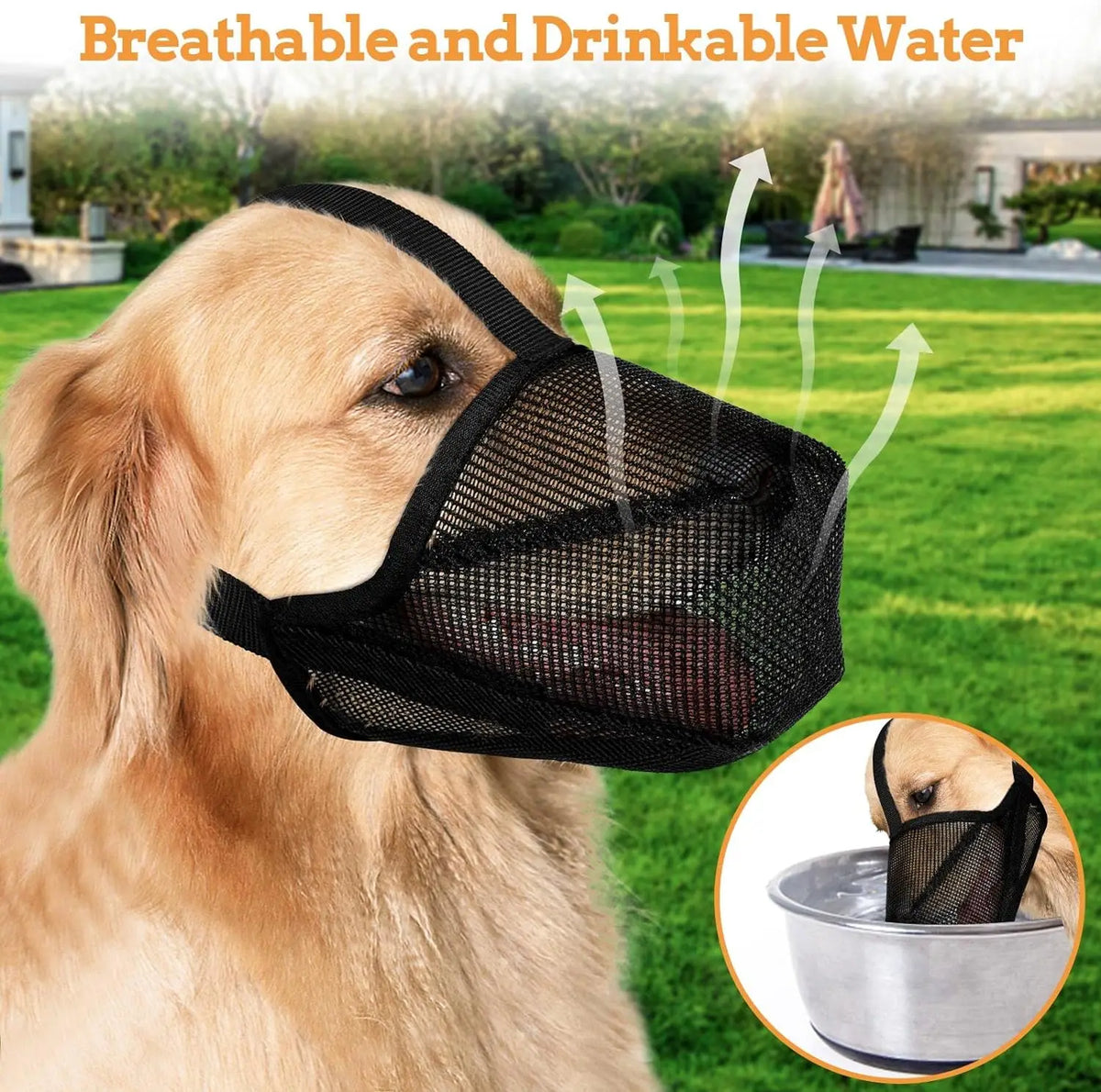 Dog Muzzle, Soft Mesh Covered Muzzle for Bait Protection with Adjustable Straps, Prevent Biting Chewing and Licking