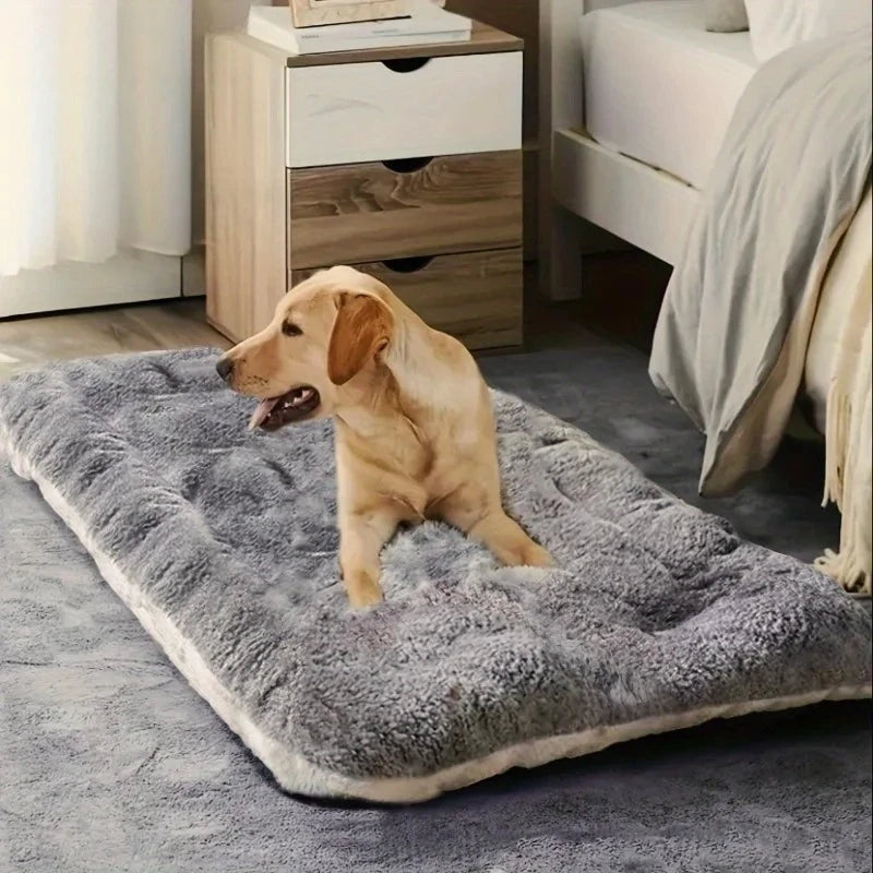 Großes Plüsch-Hundebett Sofa Verdicktes Superweiches Polyester Haustiermatten Hundeboxmatte Bett für kleine mittlere große Hunde