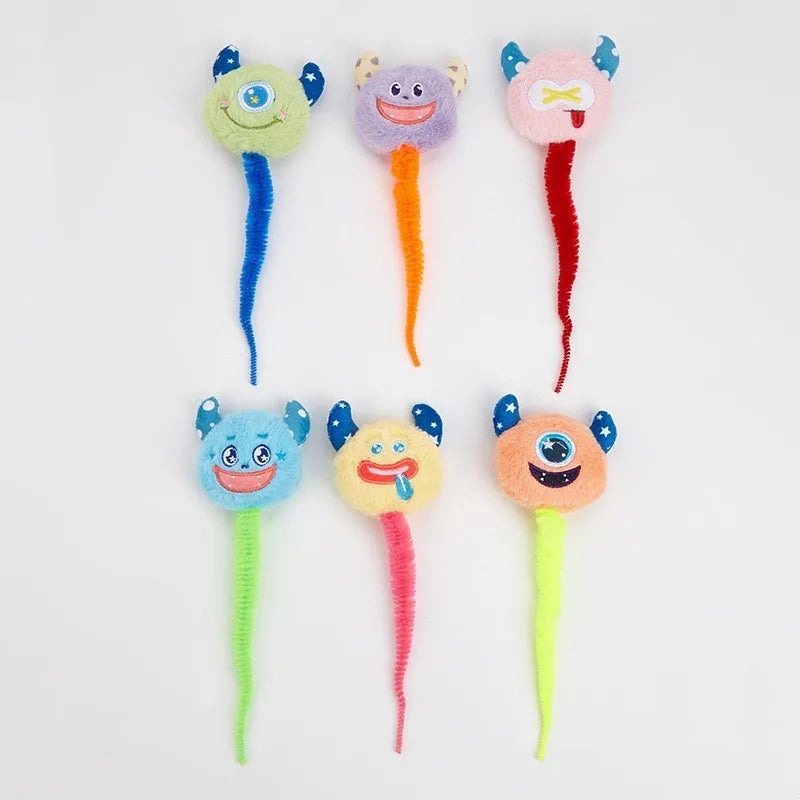 Cat Interactive Toy Plush Monster Kitten Toys Indoor Cat Worm Caterpillar Catnip Toy Cat Teeth Grinding Toy Pet Supplies