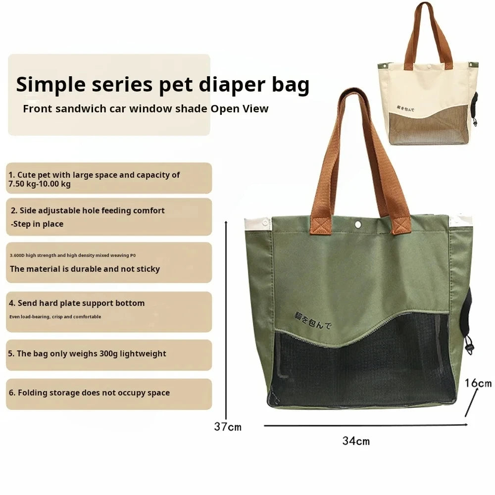 Atmungsaktive Haustiertragetasche Handtasche Schultertasche Kleine Mittelgroße Hunde Katzen Oxford-Canvas Tragbares Outdoor-Reise-Pack Haustierbedarf