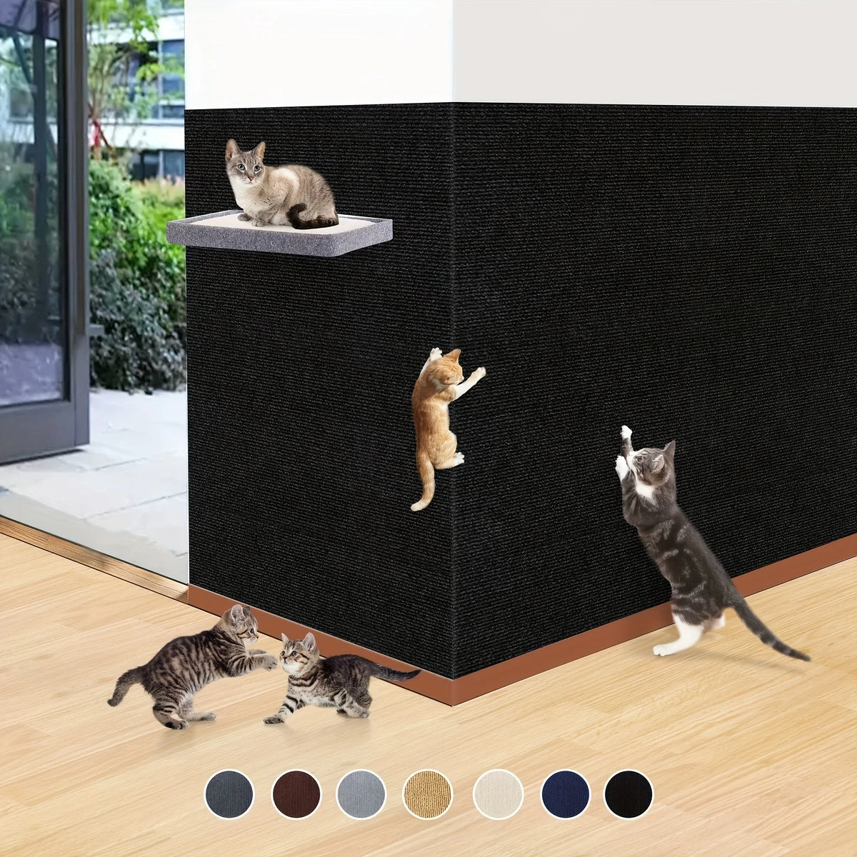 Cat Scratching Mat Self-Adhesive Interactive Pet Cat Climbing Mat Wall Replacement Scratch Pad Furniture Edge Protective Sticker