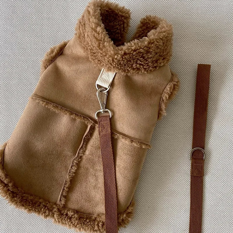 Klassische Unifarbene Hundewesten Winter Fleece Warme Haustier Hundekleidung Für Kleine Mittelgroße Hunde Jacken Katzen Herbstkleidung Traktion Warme Weste