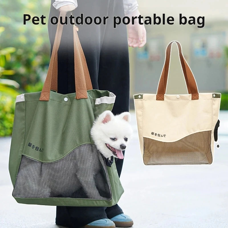 Atmungsaktive Haustiertragetasche Handtasche Schultertasche Kleine Mittelgroße Hunde Katzen Oxford-Canvas Tragbares Outdoor-Reise-Pack Haustierbedarf