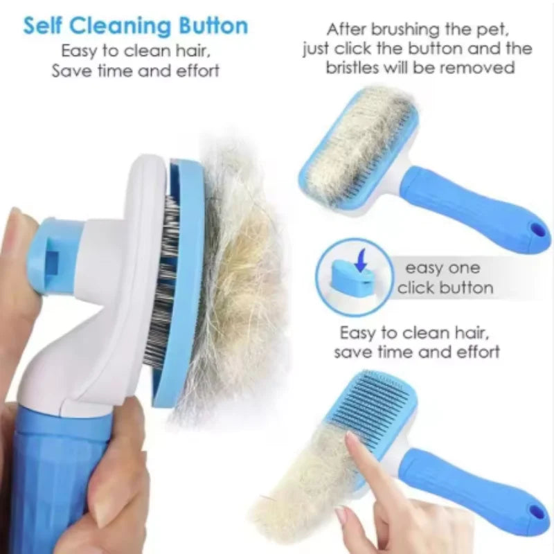 Pet Hair Remover Brush for Dogs And Cats Long Hair Grooming Comb Bath Cleaning Brush Essential Pet Supplies