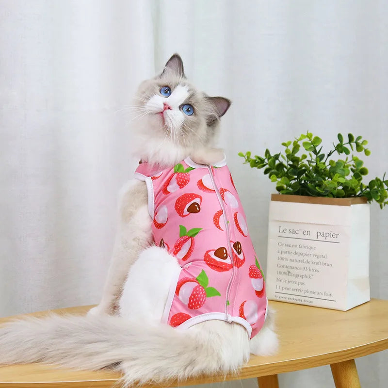 Cat Sterilization Suit Anti-licking Surgery After Recovery Pet Care Breathable Clothes Spring Summer Cat Clothing New
