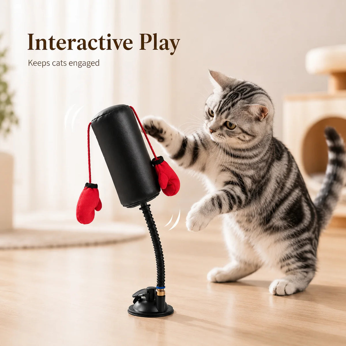 Cat Boxing Toy - Multi-functional Cat Stimulation Boxing Game for Self-Entertainment and Relaxation - Interactive Cat Toy