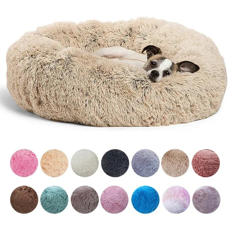 40–90 cm, 6 Größen, rundes Haustierbett für große Hunde, superweiches Katzenbett, Plüsch-Hundehütte für mittelgroße Hunde, Winter, warmes Schlafbett