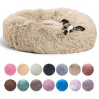 40–90 cm, 6 Größen, rundes Haustierbett für große Hunde, superweiches Katzenbett, Plüsch-Hundehütte für mittelgroße Hunde, Winter, warmes Schlafbett