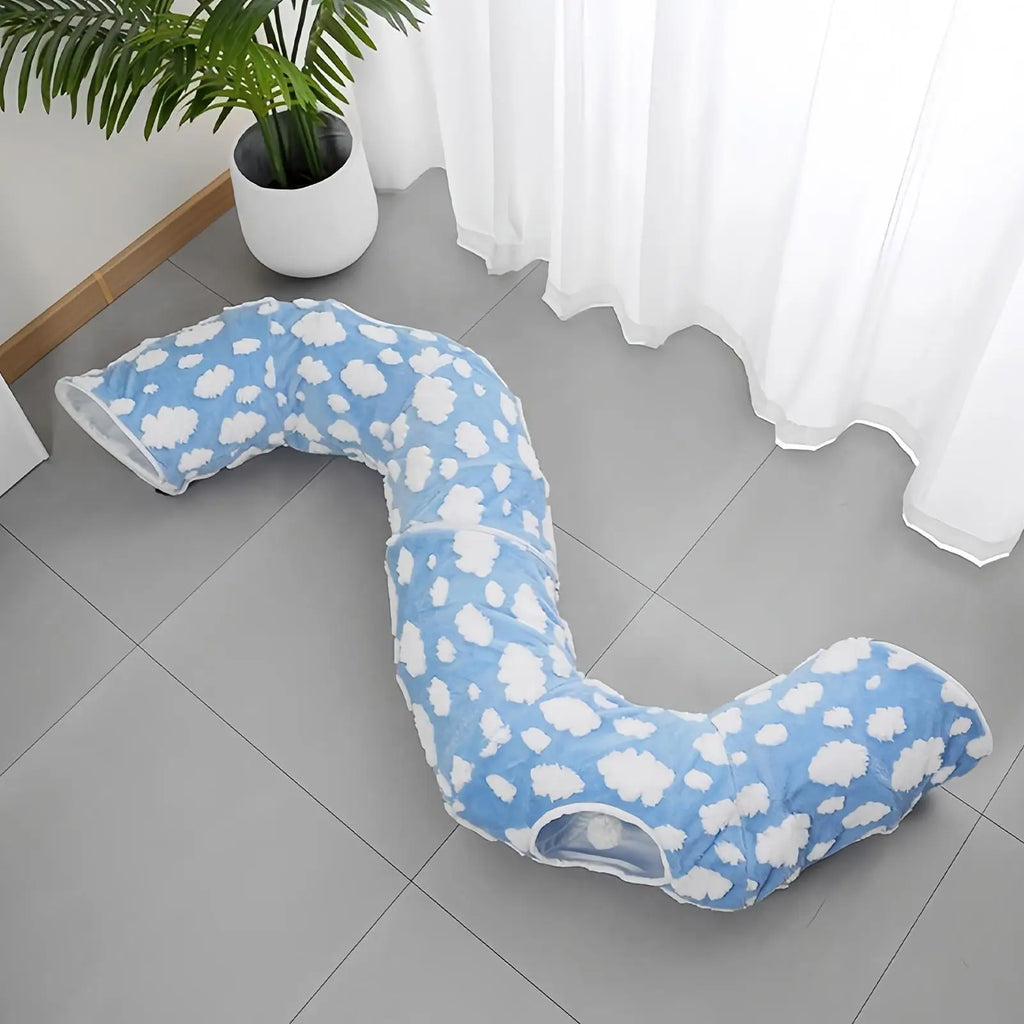 Katzentunnelbett Interaktives Spielzeug Waschbar mit Ball Tunnel Katzenbett Höhle Interaktives Spielzeug für Kätzchen Welpen Kleinen Hund Kaninchen Haustier