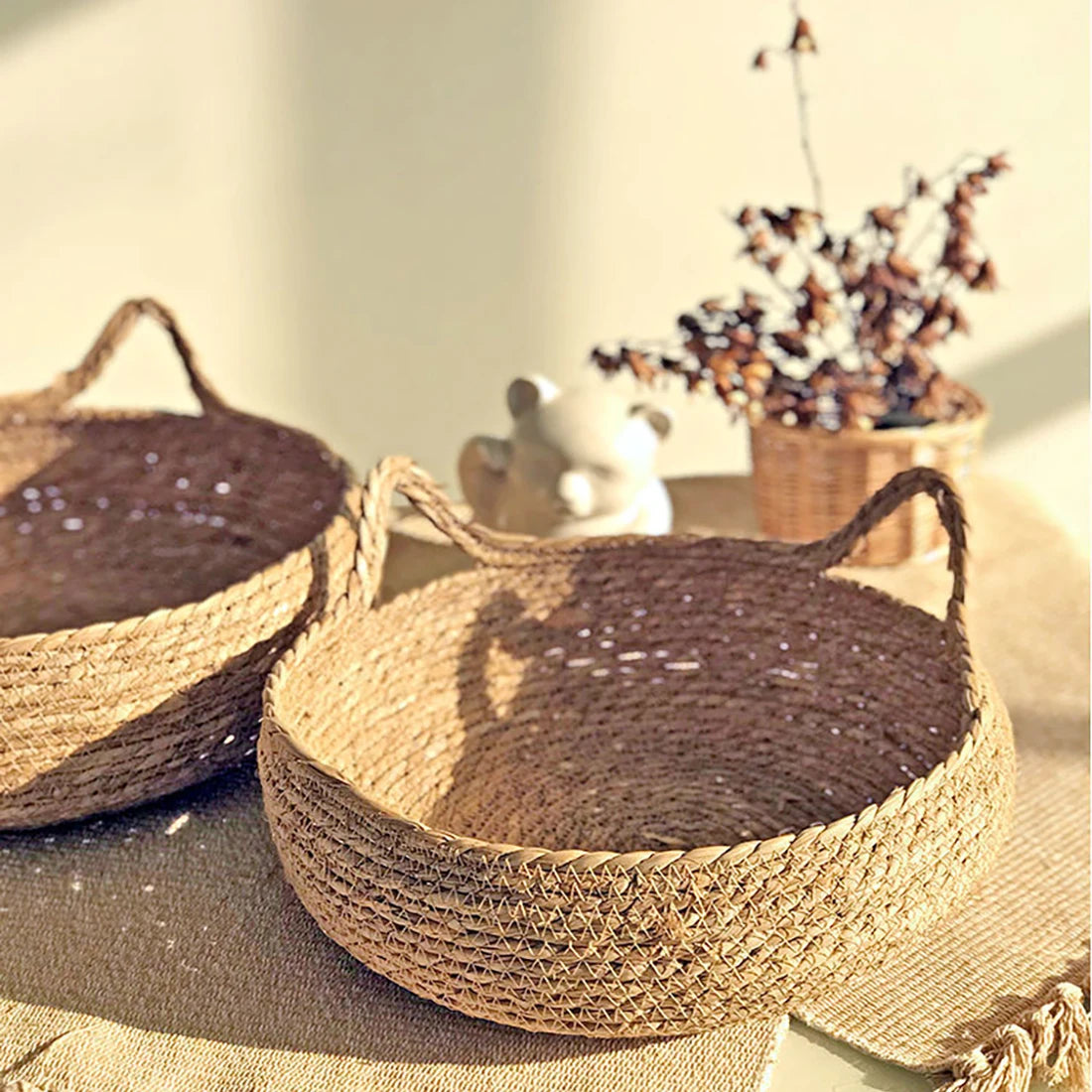 Katzenbett Haus Hundezwinger Rattan Stroh Geflochtenes Kätzchenkissen Korb Zelt Kratzbaum Welpenhöhle Nestmatte Indoor Haustierbedarf