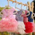 Gestreifte Katzenkleidung Frühling Sommer Haustierkleidung für kleine Katzen Hunde Katzenkostüme Weiches Kätzchen Kitty Kleid Haustier Welpen Outfit