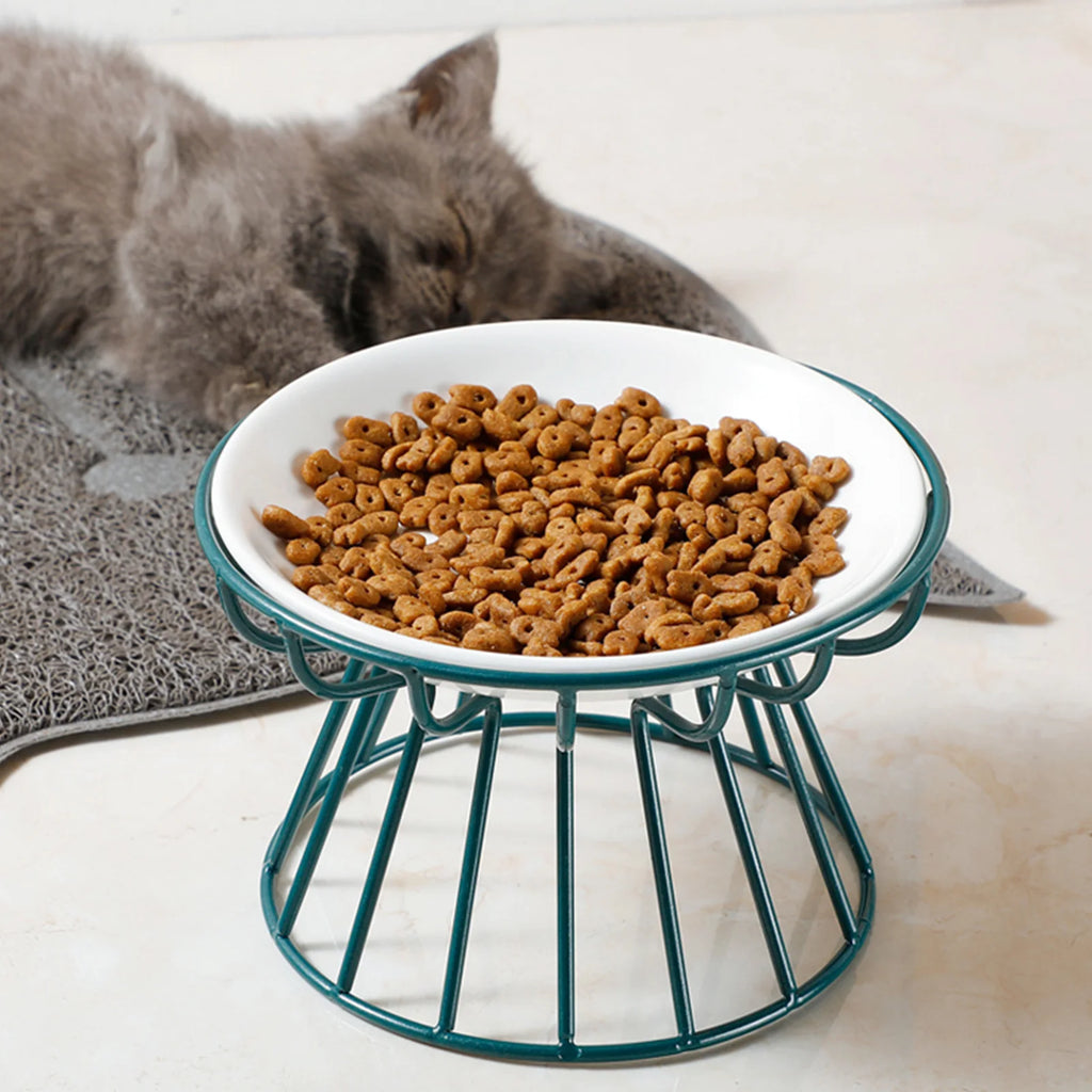 Schnurrhaarfreundlicher Katzennapf Breiter Katzen-Nassfutternapf Kippsicherer Keramikfutternapf mit Ständer für Kätzchen Welpen Futter Wasser Fütterung