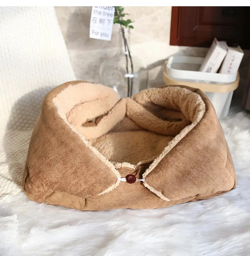 Katzenbetten für den Winter Warme Accessoires Katzenhäuser Hundebett Korb Matte Sachen Kissen Haus Welpenartikel Haustierbedarf