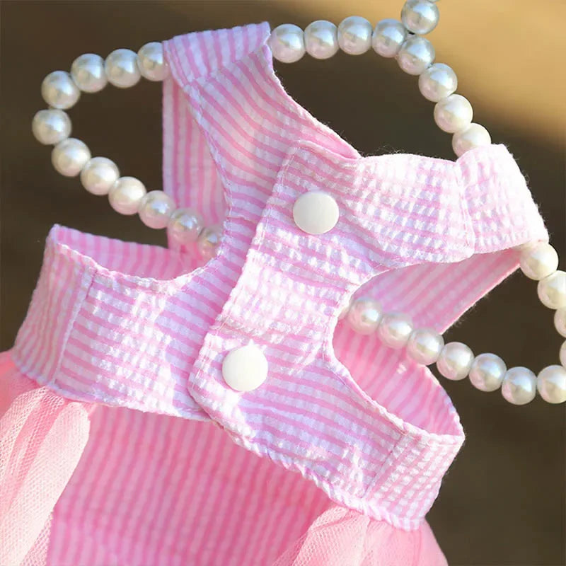 Gestreifte Katzenkleidung Frühling Sommer Haustierkleidung für kleine Katzen Hunde Katzenkostüme Weiches Kätzchen Kitty Kleid Haustier Welpen Outfit