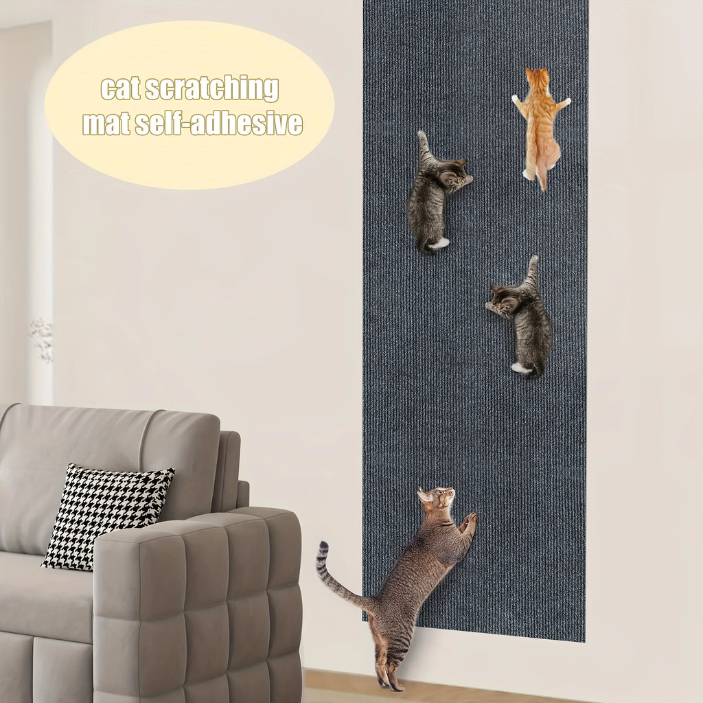 Katzenkratzmatte selbstklebend, interaktive Haustier-Katzenklettermatte, Wand-Ersatz-Kratzpolster, Möbelschutzaufkleber