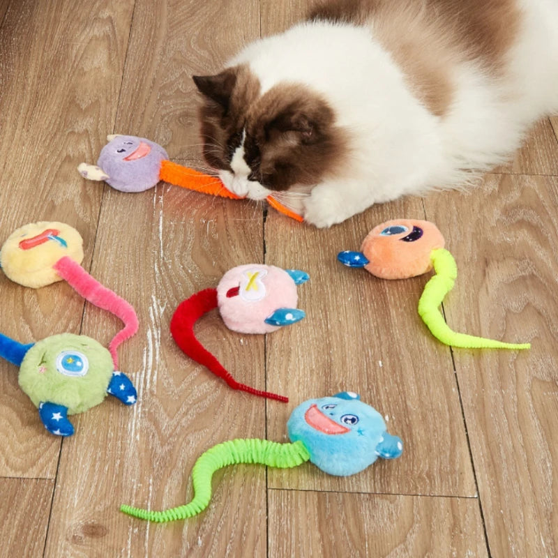 Cat Interactive Toy Plush Monster Kitten Toys Indoor Cat Worm Caterpillar Catnip Toy Cat Teeth Grinding Toy Pet Supplies