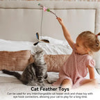6Pcs/set Katzenfederstab Interaktive Katzenfeder Ersatzteile Katzenzubehör für Hauskatzen Kätzchen Training