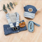 Dog Clothes 2026 New Dog Harness and Leash Set Denim Pet Vest with Sun Hat for Small Dogs Cats Puppy