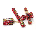 Hundehalsband Weihnachten Luxus 5-teiliges Geschenkset für Haustiere Personalisiertes Hundegeschirr Halsband Leine Kotbeutel Individuelle Mini-Größe Katzenhalsband