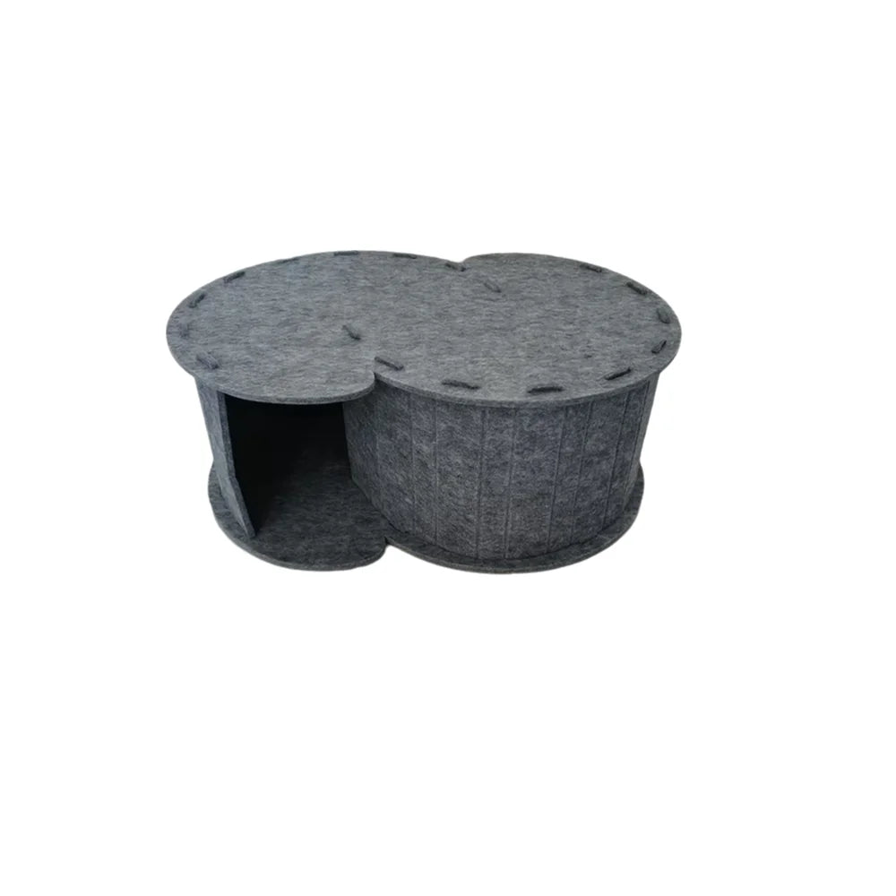 Pet Toys S-shaped Felt Cat Tunnel Bed Scratch Resistant Ventilated Semi Enclosed Cat Nest Detachable with Holes Cat Cave Playing