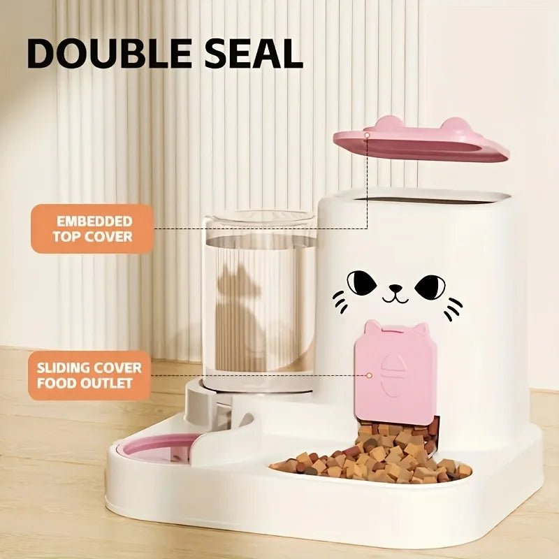 Pet large-capacity feeder integrated automatic water dispenser cat food bowl dog feeding bowl cat bowl dog bowl pet supplies