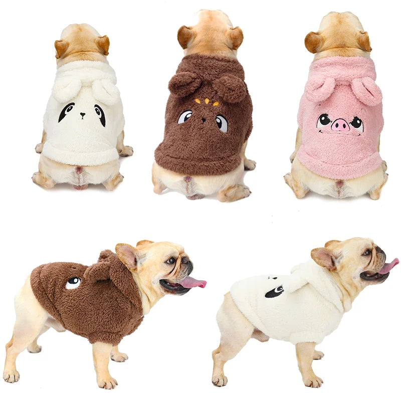 Modische Winter Haustier Hundekleidung Hundemantel Jacke Perro Französische Bulldogge Kleidung Süßer Hunde Hoodie Für Hunde Haustier Kleidung Mops