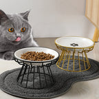 Schnurrhaarfreundlicher Katzennapf Breiter Katzen-Nassfutternapf Kippsicherer Keramikfutternapf mit Ständer für Kätzchen Welpen Futter Wasser Fütterung