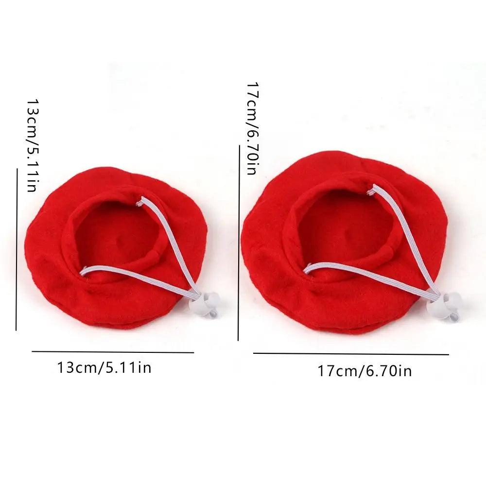 Pet Accessories Cute Cat Beret Hat Fashionable Breathable Cat Sunscreen Hat Red Black Comfortable Pet Headwear Outdoor Indoor