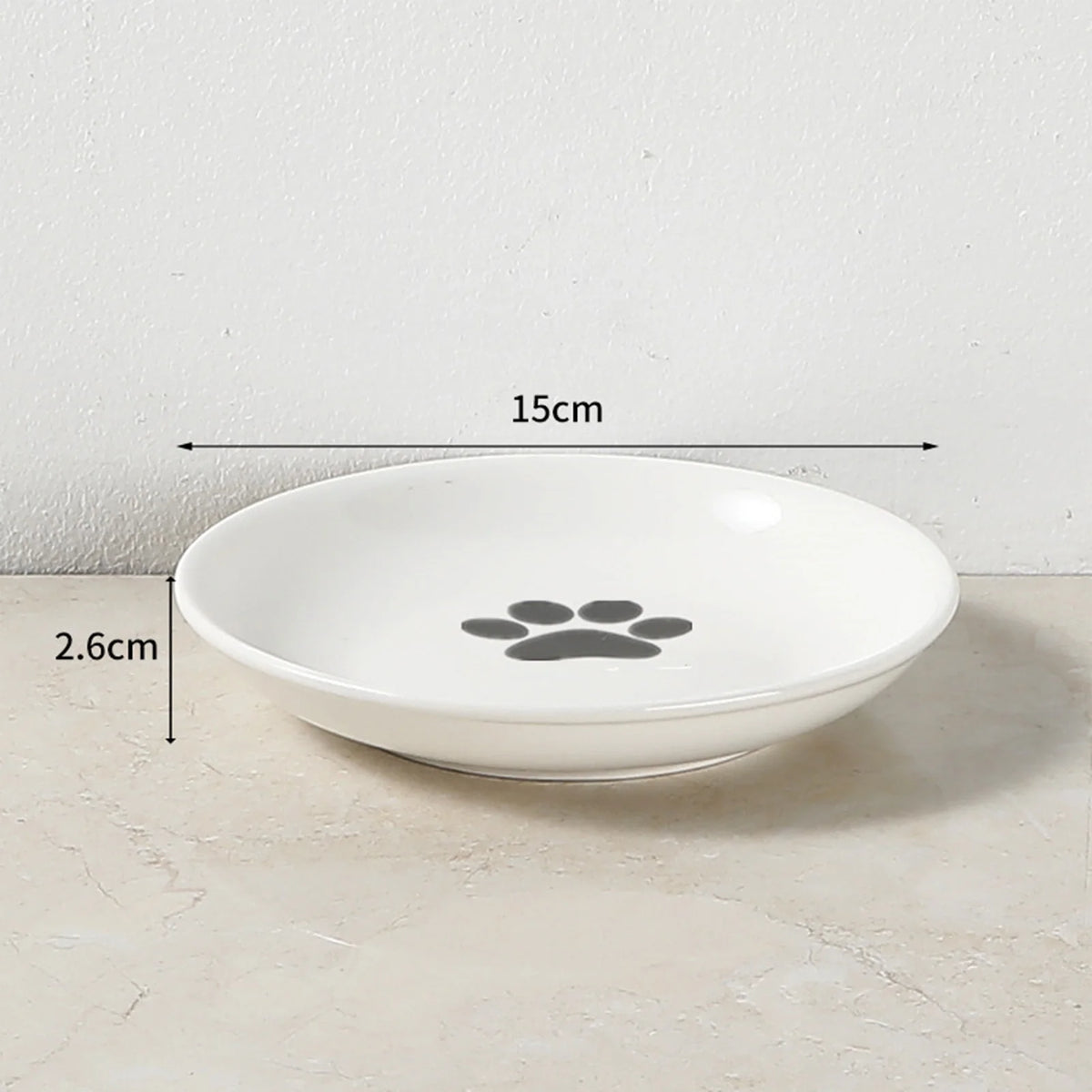 Whisker-Friendly Cat Bowl Wide Cat Wet Feeding Bowl Antitipping Ceramic Food Bowl with Stand for Kitten Puppy Food Water Feeding