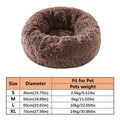 Yumşaq Pişik Yatağı Yastığı Plush İsti Süni Xəz İt Sakitləşdirici Yatağı Donut Dəyirmi Yataq Kiçik və Orta Ölçülü İt və Pişik Üçün Rahat Yuxu Yatağı Yuyulan