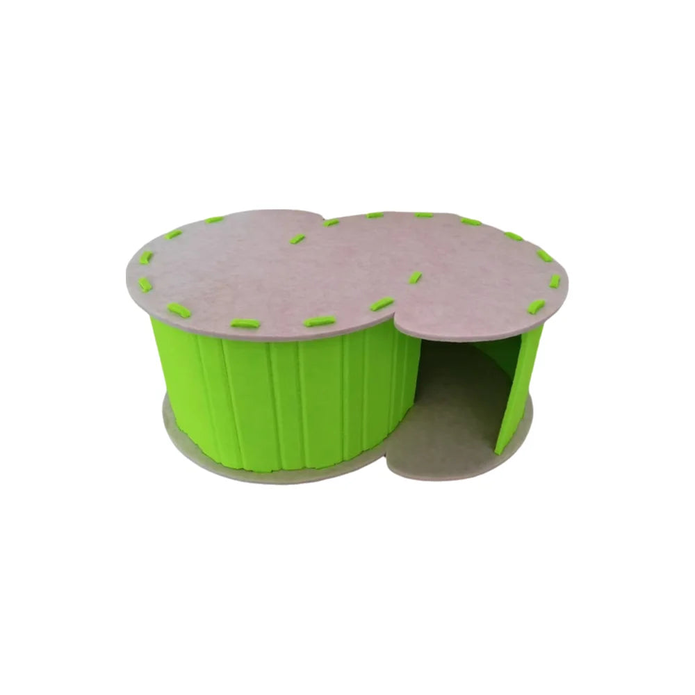 Pet Toys S-shaped Felt Cat Tunnel Bed Scratch Resistant Ventilated Semi Enclosed Cat Nest Detachable with Holes Cat Cave Playing