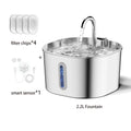ZYFeeder 2.2L Avtomatik Pişik Su Fəvvarəsi Kvadrat Paslanmayan Polad Heyvan Su Qidalandırıcı Pəncərəli İt Su Fəvvarəsi (5V 1A Şəbəkə Keçidi daxil deyil)