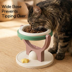 Cat Feeder Bowl 2 IN 1 Wall Mount Floor Standing Elevated Bowl Stand Anti-Tip Food Grade PP Safe for Indoor Pet Daily Meal